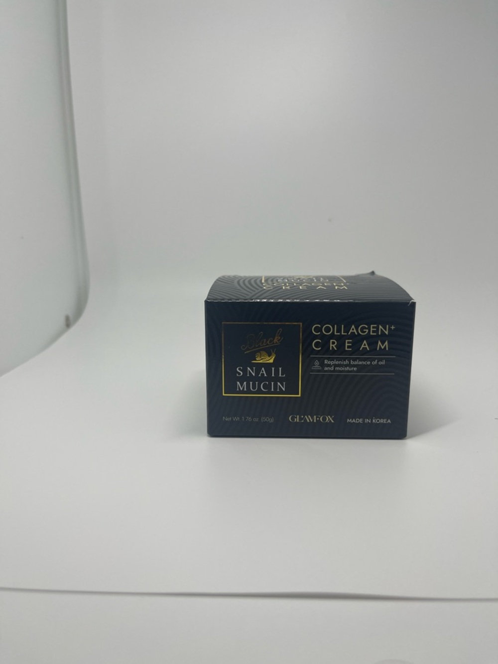 glamfoxx Snail Mucin Collagen+ Cream - Navy & Gold Packaging